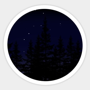 Night Sky Treeline Sticker